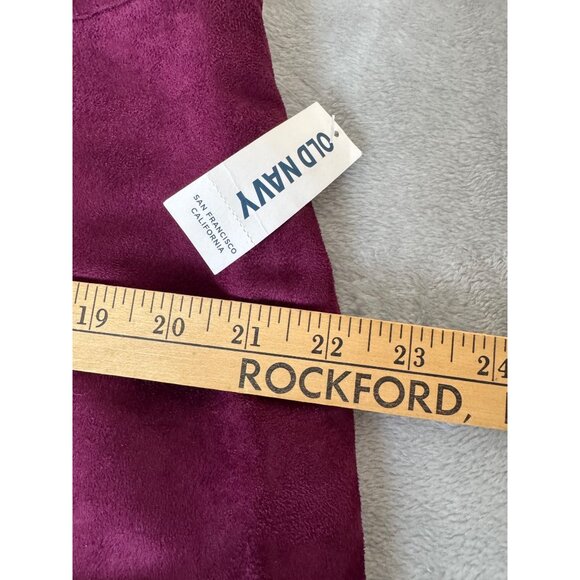 Old Navy Women skirt size 16 Burgundy Suede-Like Button-Front - Picture 14 of 16